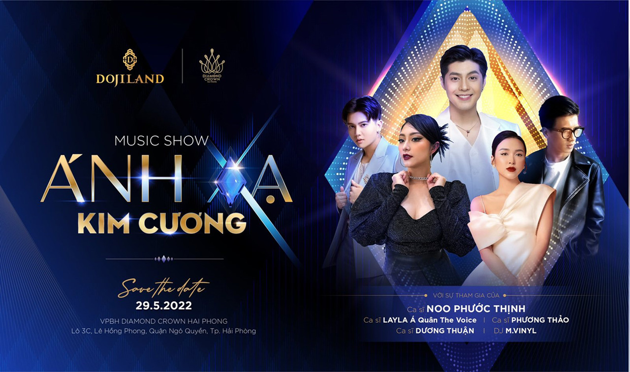 Đêm nhạc Ánh Xạ Kim Cương với sân khấu được đầu tư công phu và dàn nghệ sĩ nổi tiếng